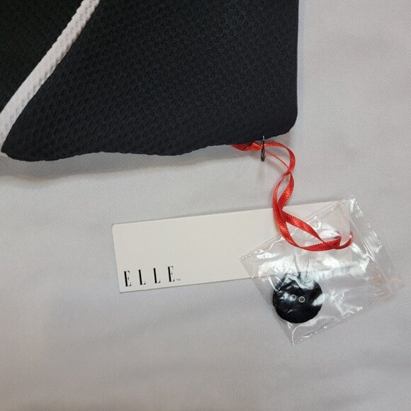 NWT Elle Black White Trim Mini Skirt XS | Mod Retro Chic Office to After-Hours - Picture 3 of 7